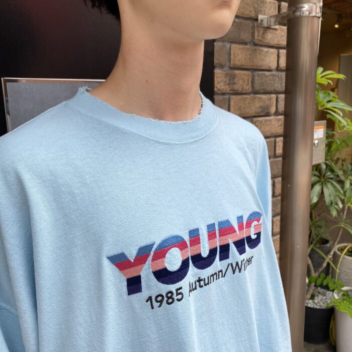 dairiku 刺繍T youth blue YOUNG 21AW-