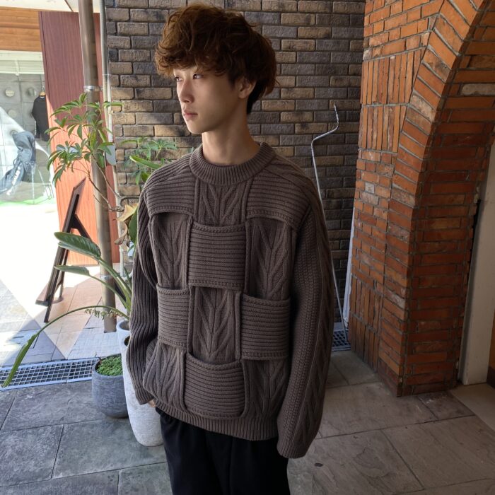 yoke 20AW CROSSING CABLE CREW NECK KNIT