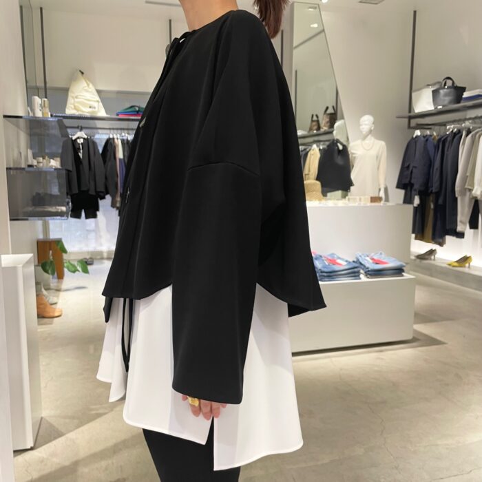 グリーン・ホワイト系 完成品♪ ENFOLD PEツイル CAPE-LIKE JACKET 黒